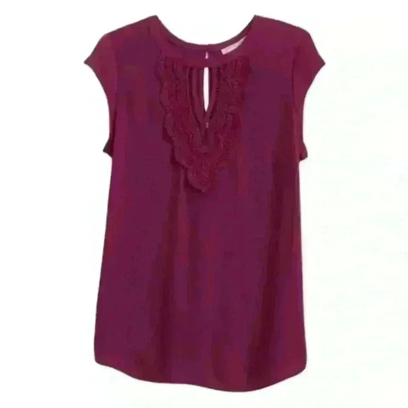 Daniel Rainn Purple Crochet Top From Stitch Fix Size Large - Picture 2 of 9
